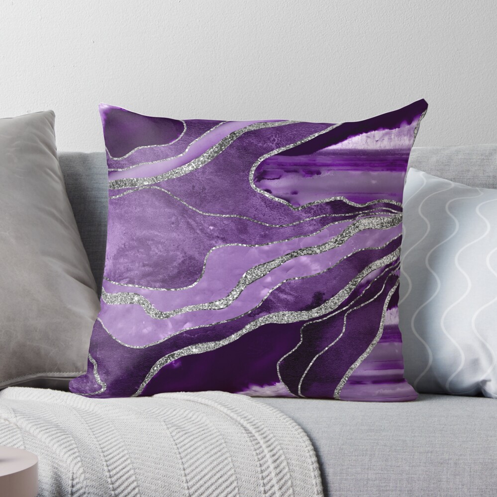 Purple and silver pillows hotsell