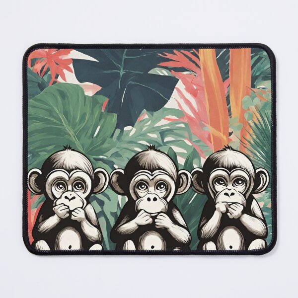 Item preview, Monkey See Monkey Do, Cute Baby Monkeys and Tropical Rainforest Background, Funny Monkey Art Gifts For Animal Lovers  designed and sold by Cuteanimalgifts.