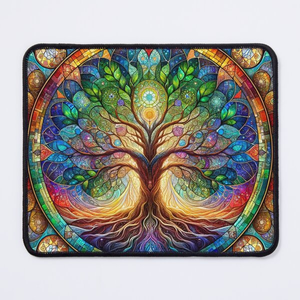 Item preview, Tree of Life in Stain Glass style designed and sold by TheScruffyGoose.