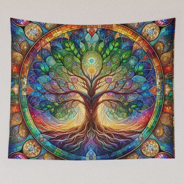 Item preview, Tree of Life in Stain Glass style designed and sold by TheScruffyGoose.