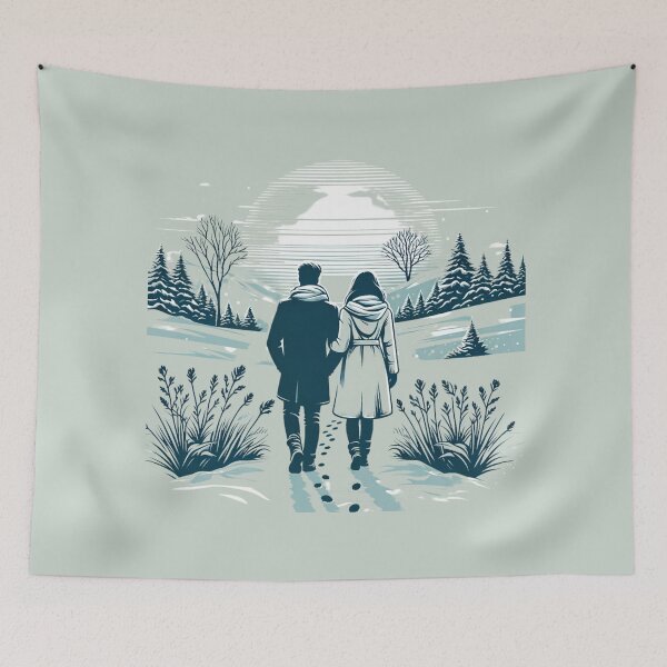 Item preview, Couple walking in snow designed and sold by Chaput Store.