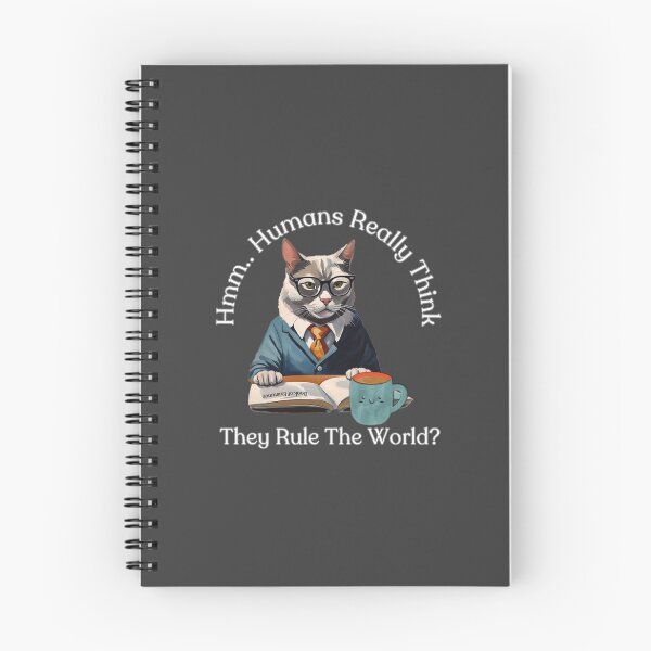 Item preview, Gray Cat painting, Cat Reading Book, Coffee, Philosophical cat, Glasses, Cat quotes,  designed and sold by karinasalwaszka.