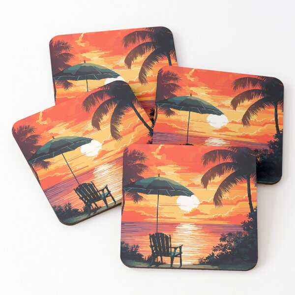 Item preview, California Beach Sunset Backyard Retro Pixel Art designed and sold by LVTFCOarts.