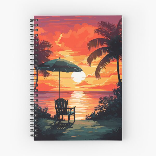 Item preview, California Beach Sunset Backyard Retro Pixel Art designed and sold by LVTFCOarts.