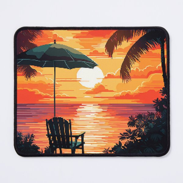 Item preview, California Beach Sunset Backyard Retro Pixel Art designed and sold by LVTFCOarts.