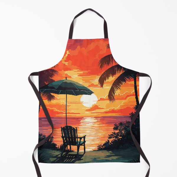 Item preview, California Beach Sunset Backyard Retro Pixel Art designed and sold by LVTFCOarts.