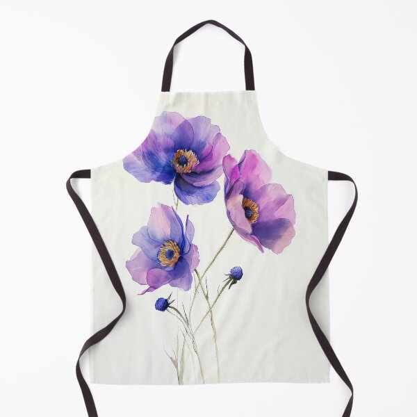 Artikelvorschau, Aquarell lila Anemonen entworfen und verkauft von Peek-Designs.