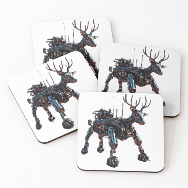 Item preview, The cybernetic stag:a fusion of Nature and technology designed and sold by MYTHIC PEEL STICKERS.