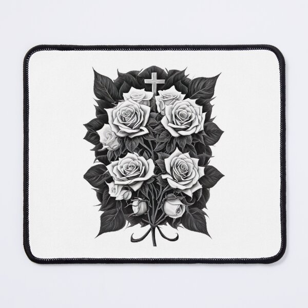 Item preview, Holy cross with roses rosary flowers blossom designed and sold by Frostquest.