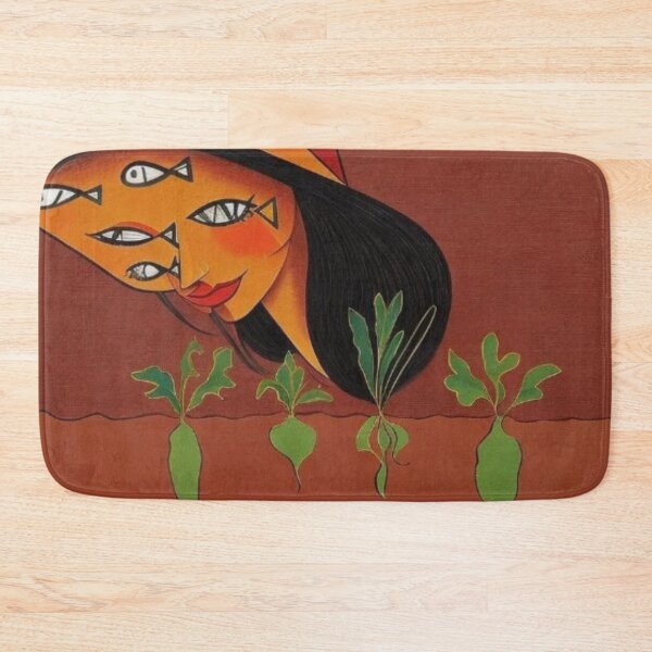 Item preview, Abstract face with fish and roots designed and sold by MisaNovak.
