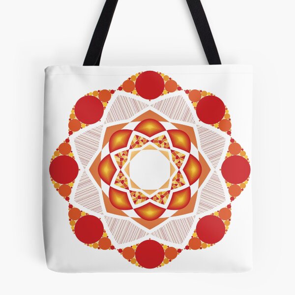 Artikelvorschau, Abstraktes geometrisches Blumenmuster in Rot und Orange entworfen und verkauft von DHTDesigns.