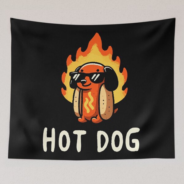 Item preview, Hot dog doodle hot dog designed and sold by DoodleDashShop.