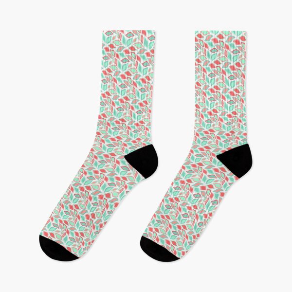 Item preview, Green & Pink Leaves Seamless Repeating Continuous Pattern Textile  designed and sold by Alchemy-A-La-G.