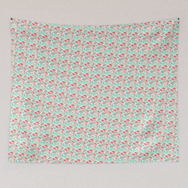 Item preview, Green & Pink Leaves Seamless Repeating Continuous Pattern Textile  designed and sold by Alchemy-A-La-G.