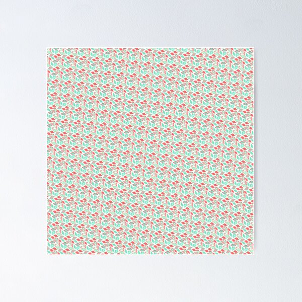 Item preview, Green & Pink Leaves Seamless Repeating Continuous Pattern Textile  designed and sold by Alchemy-A-La-G.