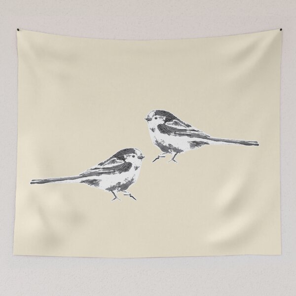 Item preview, Long-tailed Tit Bird (black / cream white) designed and sold by D-Vogt-Grafik.
