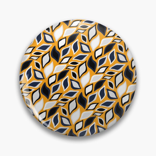 Item preview, Orange & Blue Leaves Seamless Repeating Continuous Pattern Textile  designed and sold by Alchemy-A-La-G.
