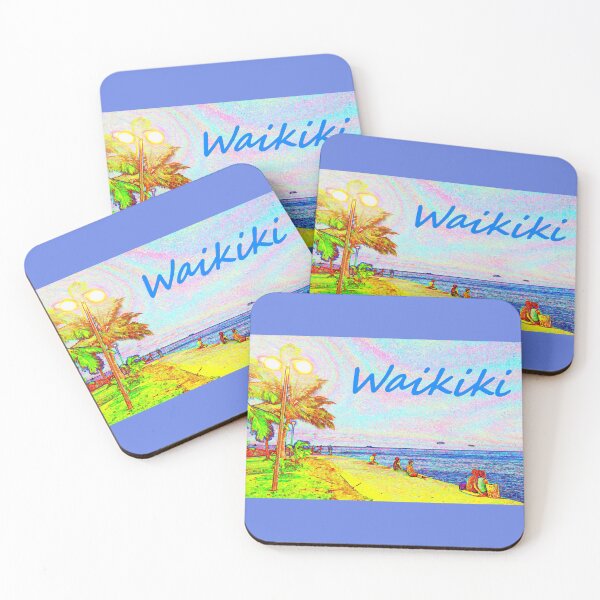 Sunset on Magic Island Coasters (Set of 4)
