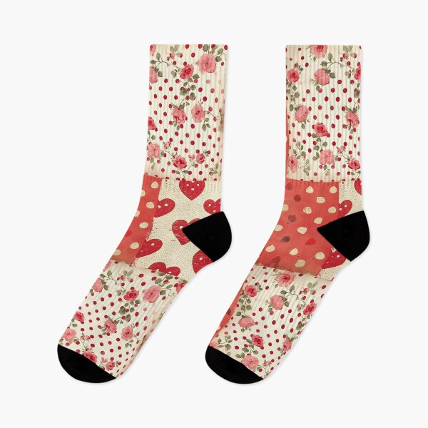 Item preview, Red Shabby Chic Flower Spot Heart Mix designed and sold by Hevaweva.