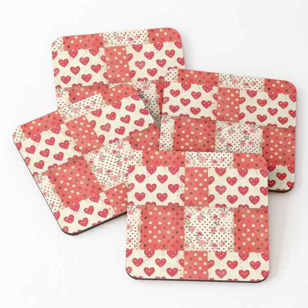 Artikelvorschau, Red Shabby Chic Flower Spot Heart Mix entworfen und verkauft von Hevaweva.