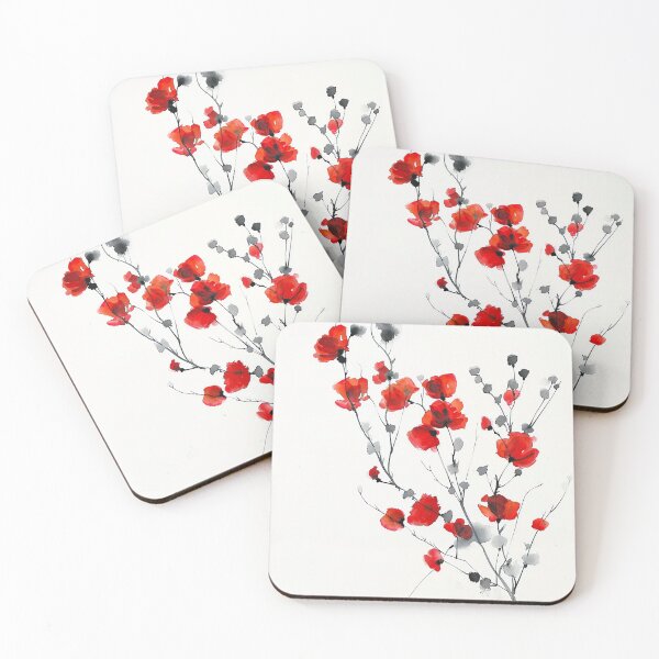 Item preview, Watercolor Red Helenium designed and sold by Peek-Designs.