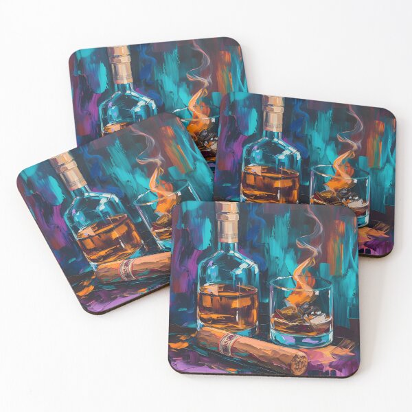 Item preview, Festive Fusion- An Impasto Feast of Joy with Whiskey and Cigar AI Generated designed and sold by OlfactoART Studio.
