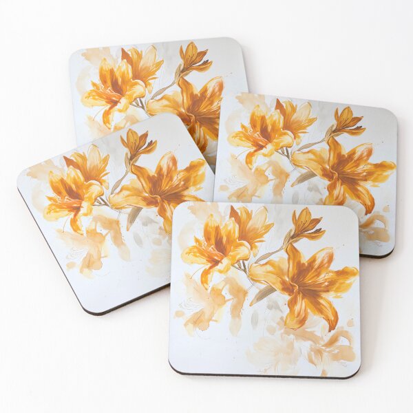 Item preview, Watercolor Abstract Orange Art Helenium designed and sold by Peek-Designs.