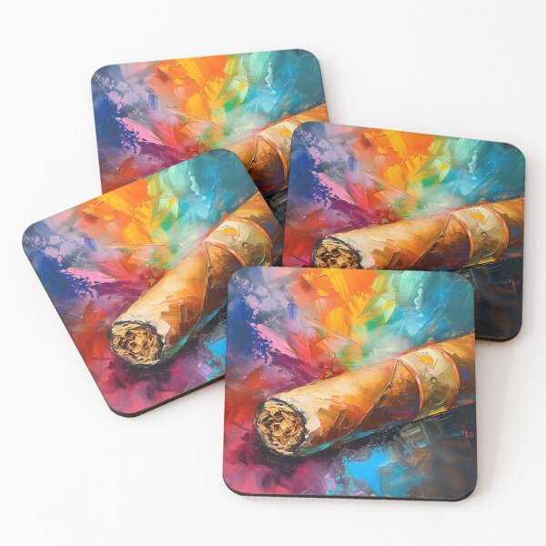 Item preview, Fluid Expressions- A Cigar's Tale Told in Vibrant Watercolor Brushstrokes AI Generated designed and sold by OlfactoART Studio.