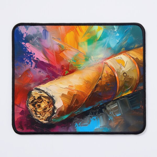 Item preview, Fluid Expressions- A Cigar's Tale Told in Vibrant Watercolor Brushstrokes AI Generated designed and sold by OlfactoART Studio.