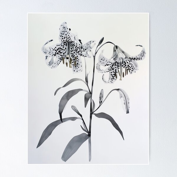 Item preview, Watercolor Black X-RayFritillarias designed and sold by Peek-Designs.