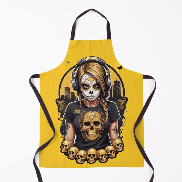 Item preview, Sugar Skull Girl in Black with Golden Skulls (Signature Series 4 of 5) designed and sold by A78-Designs.