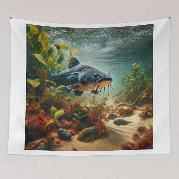 Item preview, River Rendezvous - Catfish in the Swirling Waters designed and sold by ProgressMagnet.