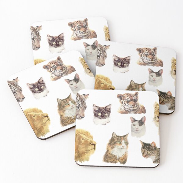 Item preview, Big little cats coloured pencil drawings for charity designed and sold by JayTCee.