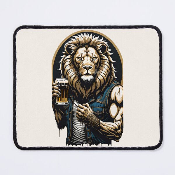 Item preview, Lion Drinking Beer designed and sold by 3hornCreations.