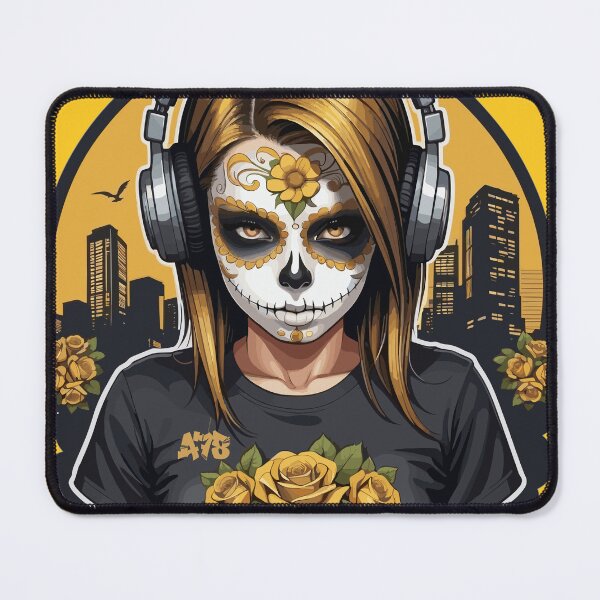 Item preview, Sugar Skull Girl in Black with Golden Skulls (Signature Series 2 of 5) designed and sold by A78-Designs.