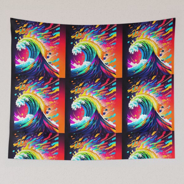 Item preview, multicolored waves crash designed and sold by janjacbu.