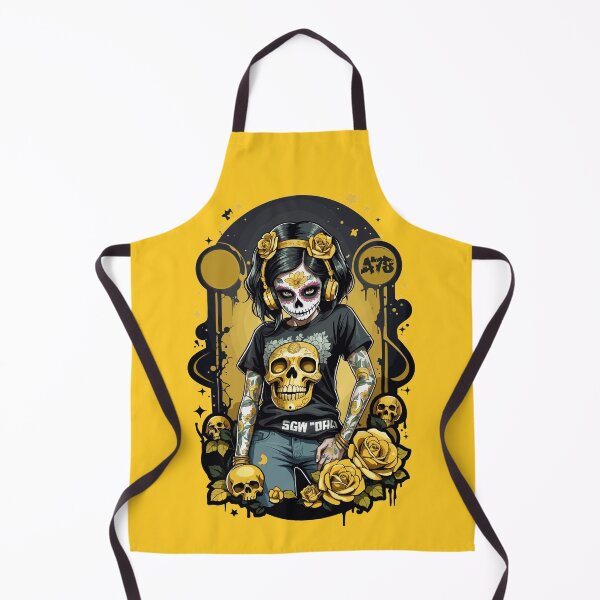 Item preview, Sugar Skull Girl in Black and Gold Frame designed and sold by A78-Designs.