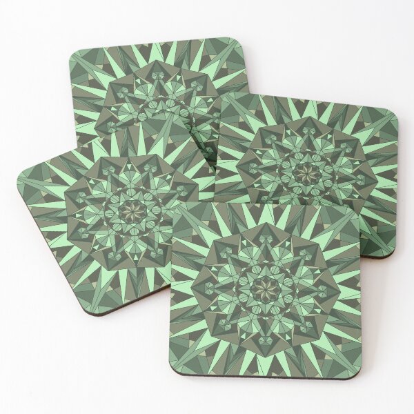 Item preview, Sharp star crystal mandala green designed and sold by Depression-Art.