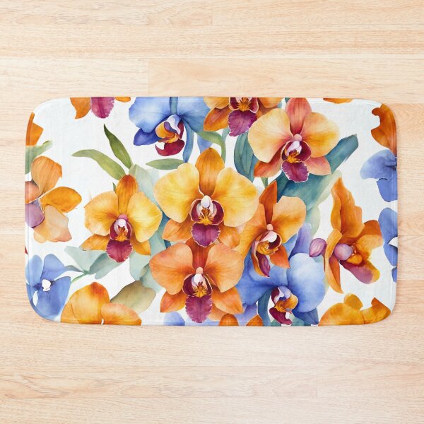Item preview, Gorgeous Blue and Orange Orchid Watercolor designed and sold by Fredster1966.