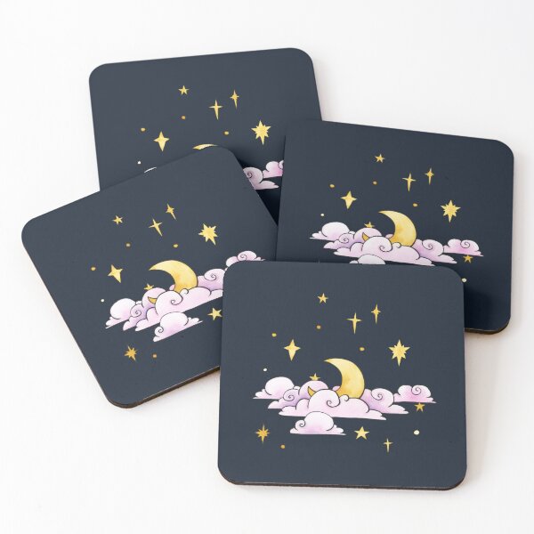 Item preview, Night sky with pink clouds seamless pattern designed and sold by Ellen Wilberg.