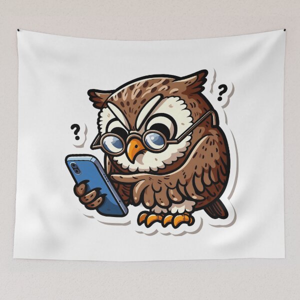 Aperçu de l'œuvre Owl LOL : Envoyer des SMS aux Talons contre les luttes avec les smartphones ! créée et vendue par AI-Only Creations.