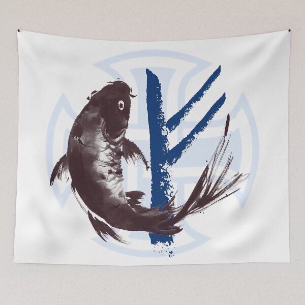 Aperçu de l'œuvre Norse Rune Fehu - Poisson de bonne chance créée et vendue par HausKatz.
