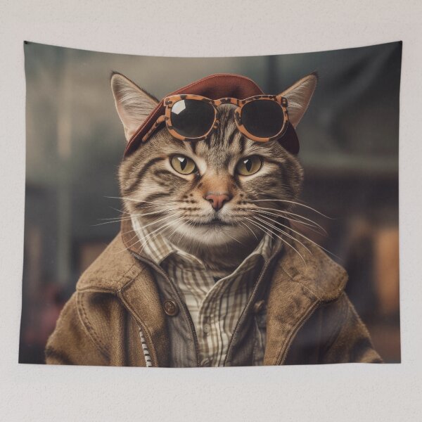 Item preview, Hipster cat 1 designed and sold by hhh-art.