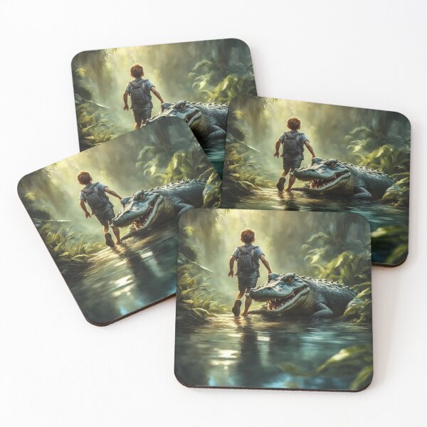 Item preview, boy chasing an alligator - dePace' designed and sold by mrpropcake.