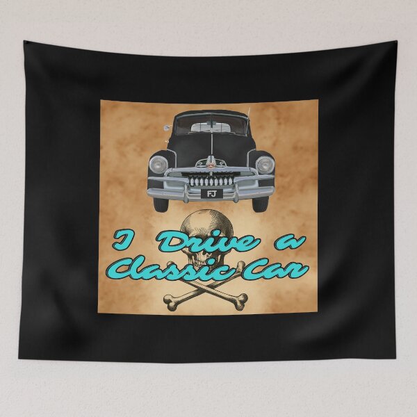 Item preview, Black FJ Holden on Skull and Cross Bones - I DRIVE A CLASSIC CAR, whats your SuperPower? designed and sold by Michael van der Hoorn.