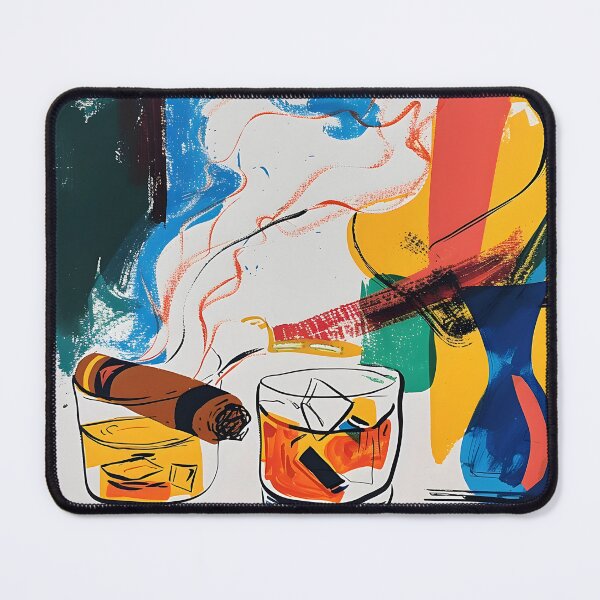 Item preview, Whiskey Whimsy- Risograph Reverie of Cigar and White Smoke Generative AI designed and sold by OlfactoART Studio.