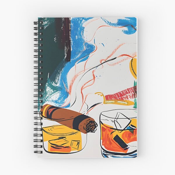 Artikelvorschau, Whiskey Whimsy – Risograph Reverie of Cigar and White Smoke Generative AI entworfen und verkauft von OlfactoART Studio.