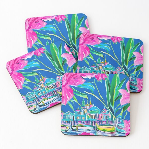 Item preview, Grandmillennial art, Venice at night, preppy painting designed and sold by SophieClimaArt.