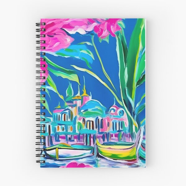 Item preview, Grandmillennial art, Venice at night, preppy painting designed and sold by SophieClimaArt.