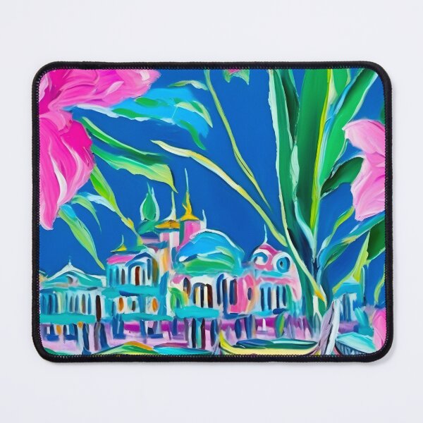 Item preview, Grandmillennial art, Venice at night, preppy painting designed and sold by SophieClimaArt.